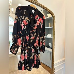 MISA black floral dress size small